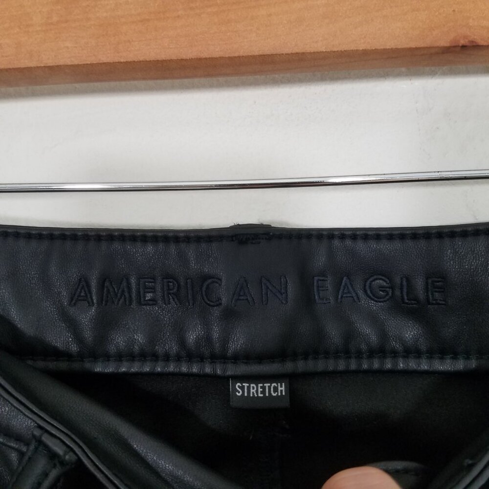 American Eagle Faux Leather High Rise Jegging Pants Black Size 10 - Picture 3 of 10